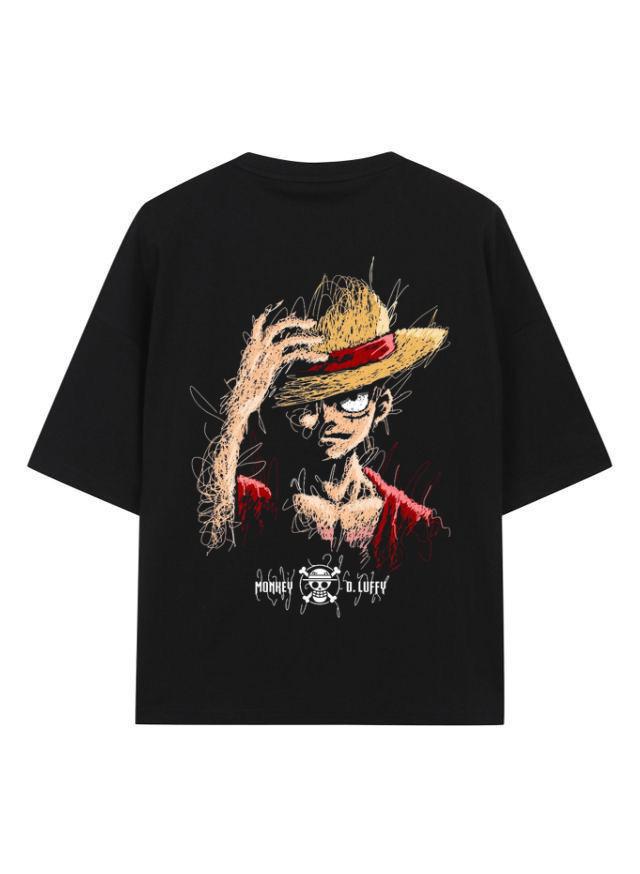 Monkey D. Luffy Sketch Art Oversized T-Shirt