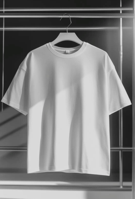 Off-White Plain Oversized Drop Shoulder T-Shirt